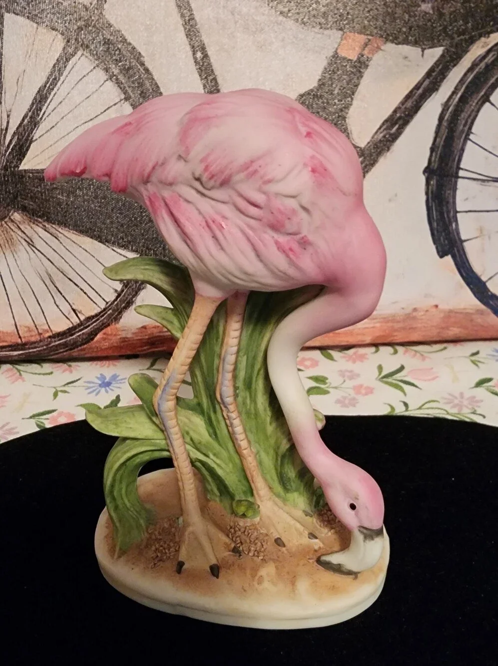 Vintage Lefton Pink Flamingo Ceramic Figurine - Home Accent